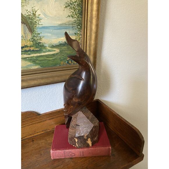 Vintage Midcentury Ironwood Quail Folk Art Carved Wooden Figure 11” MCM - Picture 5 of 8